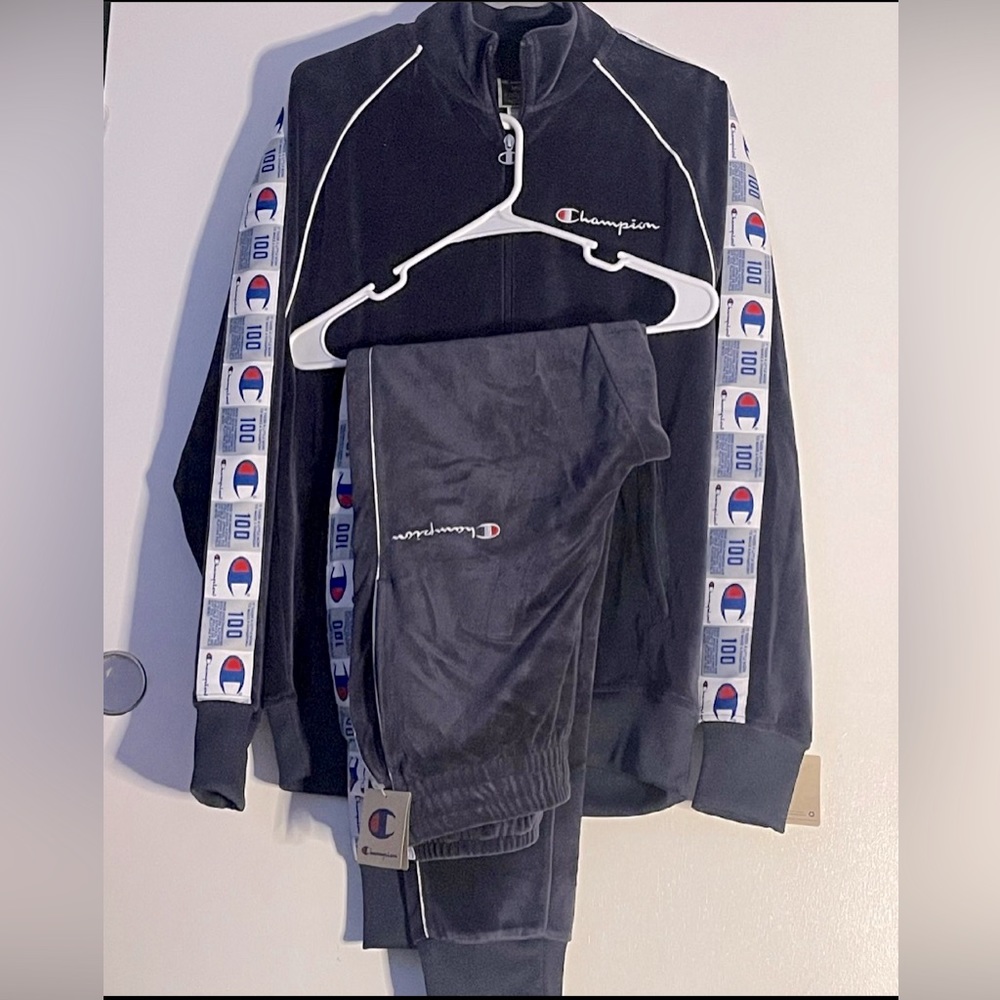 Champion velvet track suit set… grayish navy color